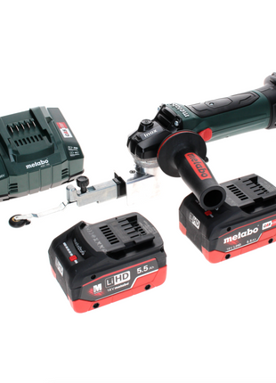 Metabo BF 18 LTX 90 lima de banda de batería 18 V 90 mm + 2x batería LiHD 5,0 Ah + cargador