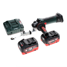 Metabo BF 18 LTX 90 lima de banda de batería 18 V 90 mm + 2x batería LiHD 5,0 Ah + cargador