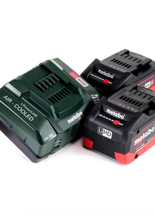 Metabo BF 18 LTX 90 lima de banda de batería 18 V 90 mm + 2x batería LiHD 5,0 Ah + cargador