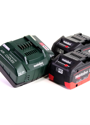 Metabo BF 18 LTX 90 lima de banda de batería 18 V 90 mm + 2x batería LiHD 8,0 Ah + cargador