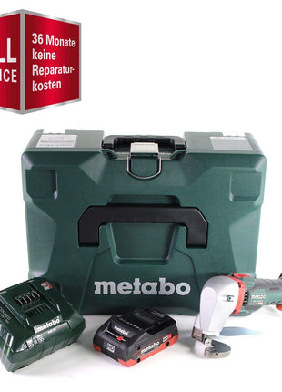 GRATIS 3 años de servicio completo protección integral Metabo SCV 18 LTX BL 1.6 batería tijeras de hojalatero 18 V sin escobillas + 1x batería LiHD 4,0 Ah + cargador + MetaLoc