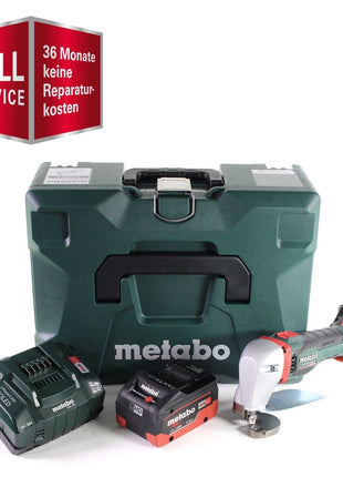 GRATIS 3 Jahre Full Service Rundum Schutz Metabo SCV 18 LTX BL 1.6 Akku Blechschere 18 V Brushless + 1x LiHD Akku 5,5 Ah + Ladegerät + MetaLoc