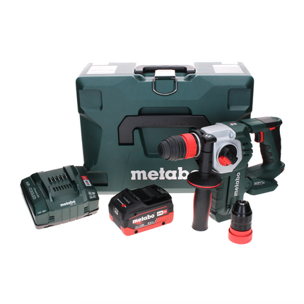 Metabo KHA 18 LTX BL 24 Quick martillo combinado con batería 18 V 2,2 J SDS-plus sin escobillas + 1x batería LiHD 8,0 Ah + cargador + MetaLoc
