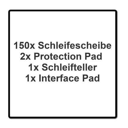 Festool ETS 150/5 EQ-Plus Exzenterschleifer 310 W 150 mm + 150x Schleifscheibe + 2x Protection Pad + Schleifteller+ Interface Pad + systainer - Toolbrothers