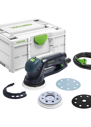 Festool Rotex RO 125 FEQ-Plus Getriebe-Exzenterschleifer 500 W 125 mm + Schleifteller + 200x Schleifscheiben Granat + Protection Pad + systainer - Toolbrothers