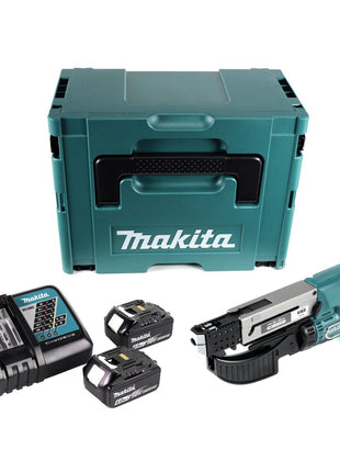 Makita DFR 550 RGJ Akku Magazinschrauber 18 V 25 - 55 mm + 2x Akku 6,0 Ah + Ladegerät + Makpac