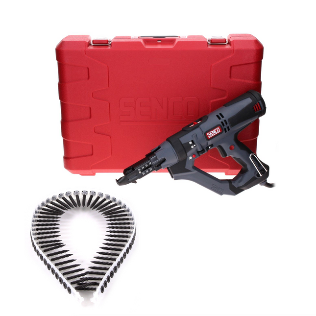 Senco DS5525-AC DuraSpin Magazinschrauber 600 W 25 - 55 mm 11 Nm + Koffer + 2000x Magazinschrauben 3,9 x 35 PH2 Feingewinde