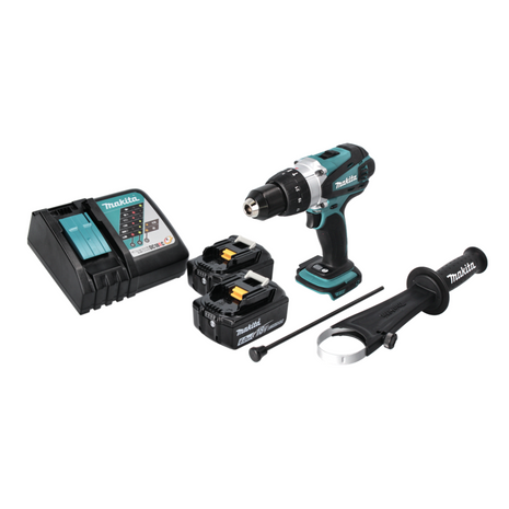 Makita DHP 458 RG Perceuse-visseuse à percussion sans fil 18 V 91 Nm + 2x Batteries 6,0 Ah + Chargeur