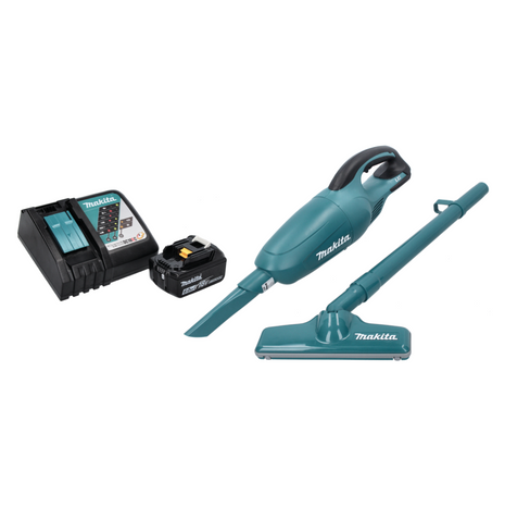 Aspirador a batería Makita DCL 180 RG1 18 V verde + 1x batería 6,0 Ah + cargador