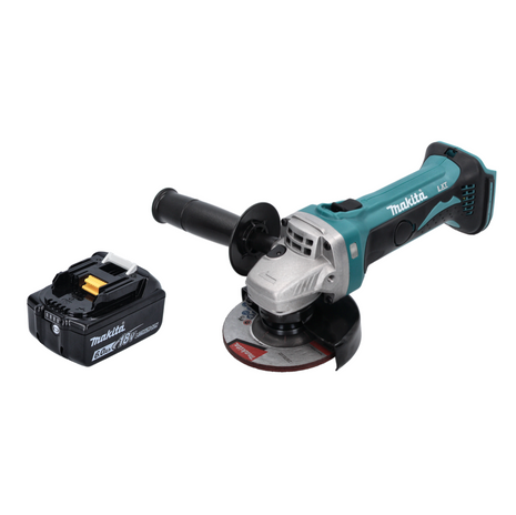 Amoladora angular a batería Makita DGA 452 G1 18 V 115 mm + 1x batería 6,0 Ah - sin cargador