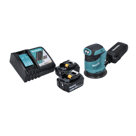 Makita DBO 180 RG Akku Exzenterschleifer 18 V 125 mm + 2x Akku 6,0 Ah + Ladegerät - Toolbrothers