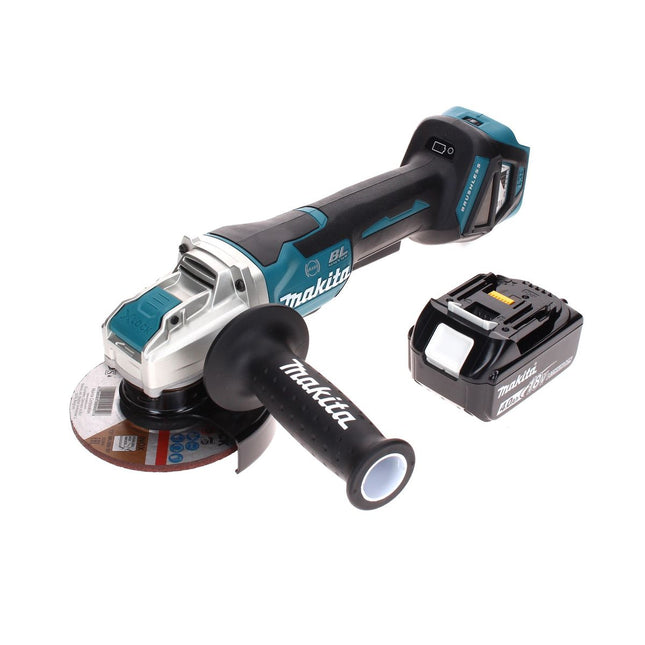 Makita DGA 519 M1 Amoladora angular sin cable 18 V 125 mm Brushless X-Lock + 1x batería 4.0 Ah - sin cargador