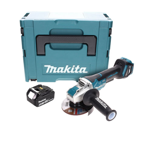 Makita DGA 519 M1J Meuleuse d'angle sans fil 18 V 125 mm Brushless X-Lock + 1x batterie 4,0 Ah + Makpac - sans chargeur