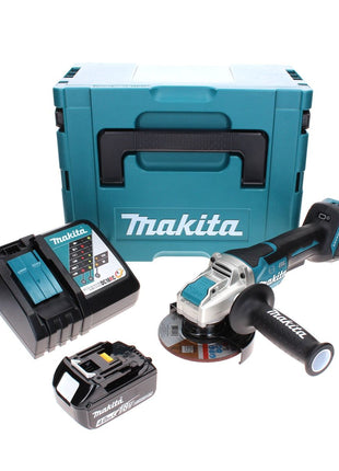 Makita DGA 519 RM1J Akku Winkelschleifer 18 V 125 mm Brushless X-Lock + 1x Akku 4,0 Ah + Ladegerät + Makpac