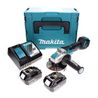 Amoladora angular sin cable Makita DGA 519 RMJ 18 V 125 mm Brushless X-Lock + 2x batería 4.0 Ah + cargador + Makpac