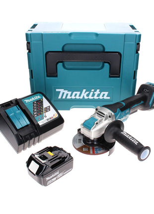 Makita DGA 519 RG1J amoladora angular a batería 18 V 125 mm sin escobillas X-Lock + 1x batería 6,0 Ah + cargador + Makpac