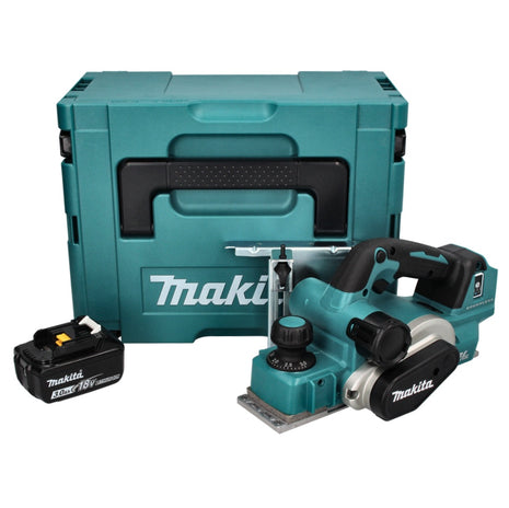 Cepillo plegable a batería Makita DKP 181 F1J 82 mm 18 V sin escobillas + 1x batería 3,0 Ah + Makpac - sin cargador