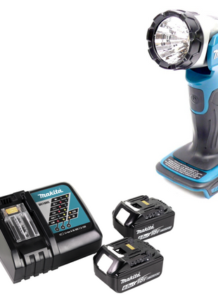 Makita BML 802 RG Akku Lampe für 14,4 und 18 V Akkus + 2x Akku 6,0 Ah + Ladegerät