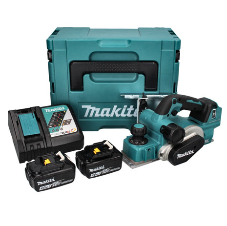 Pialla a batteria Makita DKP 181 RMJ 82 mm 18 V brushless + 2x batteria ricaricabile 4,0 Ah + caricabatterie + Makpac