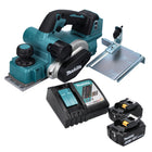 Makita DKP181 RT Cordless Planer 82mm 18V Brushless + 2x Batteries 5.0 Ah + Charger