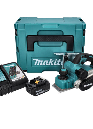 Makita DKP181RG1J Rabot sans fil 82mm 18V Brushless + 1x Batterie 6,0 Ah + Chargeur + Coffret Makpac