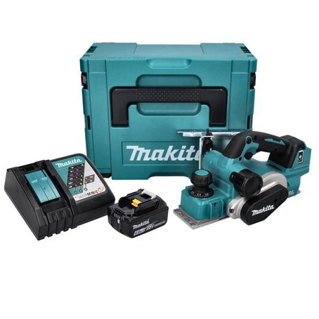 Makita DKP 181 RG1J Pialla a batteria 82 mm 18 V brushless + 1x batteria ricaricabile 6,0 Ah + caricatore + Makpac