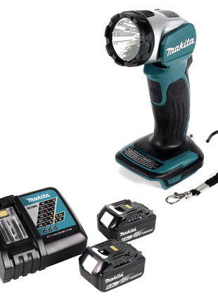 Lampe sur batterie Makita DML 802 RG pour batteries 14,4 et 18 V + 2x batteries 6,0 Ah + chargeur