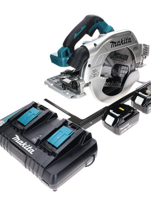 Makita DHS 900 PG2 scie circulaire à batterie 36 V (2x 18 V) 235 mm sans balais + 2x batterie 6,0 Ah + double chargeur