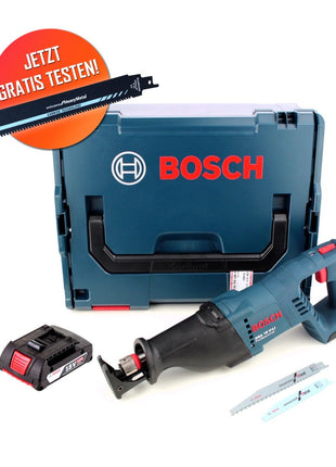 Gratis Hoja de sierra sable Bosch Carbide Sierra sable inalámbrica Bosch GSA 18 V-LI 18 V + 1x batería 2,0 Ah + L-Boxx - sin cargador