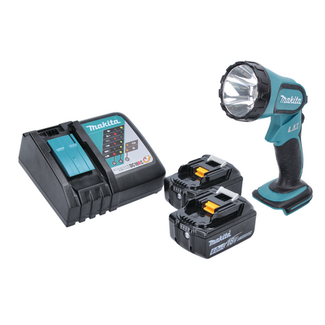 Makita DML 185 RG Akku Lampe / Handleuchte 18 V + 2x Akku 6,0 Ah + Ladegerät