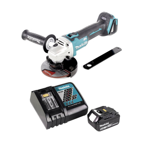 Amoladora angular a batería Makita DGA 506 RG1 18 V 125 mm sin escobillas + 1x batería 6,0 Ah + cargador