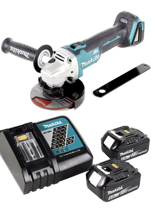 Makita DGA 506 RG Akku Winkelschleifer 18 V 125 mm Brushless + 2x Akku 6,0 Ah + Ladegerät