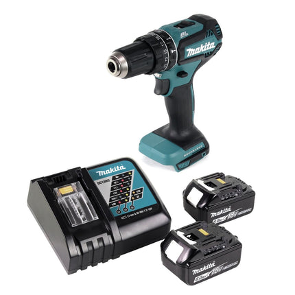 Taladro de percusión sin cable Makita DHP 485 RG 18 V 50 Nm sin escobillas + 2x batería recargable 6,0 Ah + cargador
