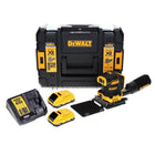 Lijadora vibratoria inalámbrica DeWalt DCW 200 L2 18V 108x115 mm + 2x baterías 3.0Ah + cargador + TSTAK