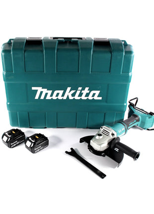 Makita DGA 900 FK Akku Winkelschleifer 36 V ( 2x 18 V ) 230 mm  Brushless + 2x Akku 3,0 Ah + Koffer - ohne Ladegerät