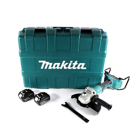 Makita DGA 900 MK Meuleuse d'angle sur batterie 36 V (2x 18 V) 230 mm sans balais + 2x batterie 4,0 Ah + coffret - sans chargeur