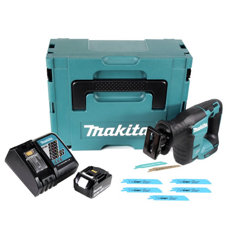 Makita DJR 188 RF1J Akku Reciprosäge 18 V Brushless + 1x Akku 3,0 Ah + Ladegerät + 5x Sägeblatt Metal Wood + Makpac - Toolbrothers