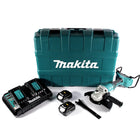 Amoladora angular a batería Makita DGA 900 PGK 36 V (2x 18 V) 230 mm sin escobillas + 2x batería 6,0 Ah + cargador doble + maletín