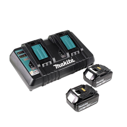 Amoladora angular a batería Makita DGA 900 PGK 36 V (2x 18 V) 230 mm sin escobillas + 2x batería 6,0 Ah + cargador doble + maletín