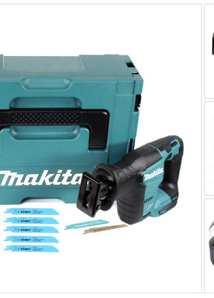 Makita DJR 188 G1J Akku Reciprosäge 18 V Brushless + 1x Akku 6,0 Ah + 5x Sägeblatt Metal Wood + Makpac - ohne Ladegerät - Toolbrothers