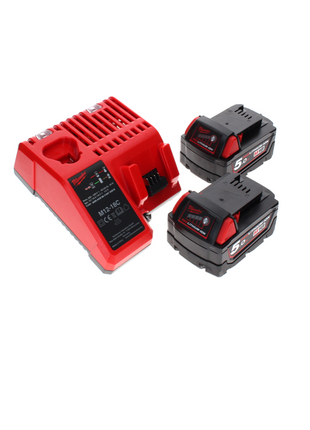 Tronçonneuse à batterie Milwaukee M18 FCHSC-502C 18 V 30 cm sans balais + 2x batteries 5,0 Ah + chargeur