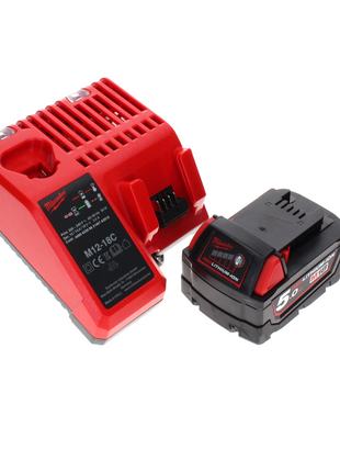 Tronçonneuse à batterie Milwaukee M18 FCOS230-501C 18 V 230 mm sans balais + 1x batterie 5,0 Ah + chargeur