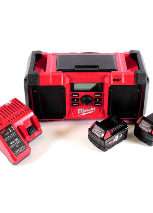 Milwaukee M18 JSR DAB+-402C Akku / Netz Radio Baustellenradio 18 V + 2x Akku 4,0 Ah + Ladegerät