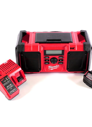 Milwaukee M18 JSR DAB+-501C Akku / Netz Radio Baustellenradio 18 V + 1x Akku 5,0 Ah + Ladegerät