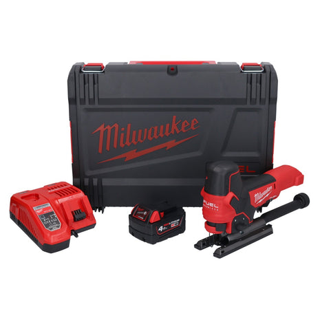 Sierra de calar a batería Milwaukee M18 FBJS-401X 18 V sin escobillas + 1x batería 4.0 Ah + cargador + caja HD