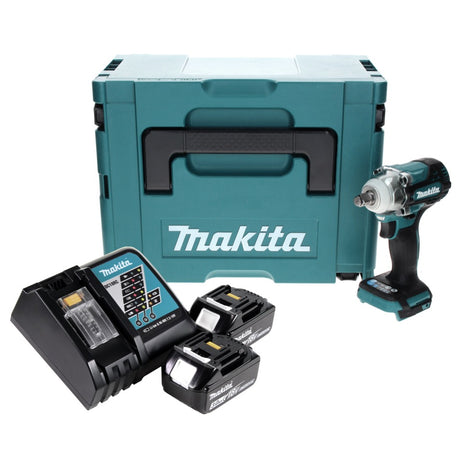 Makita DTW 300 RFJ Atornillador de impacto inalámbrico 18 V 330 Nm 1/2" sin escobillas + 2x batería 3,0 Ah + cargador + Makpac