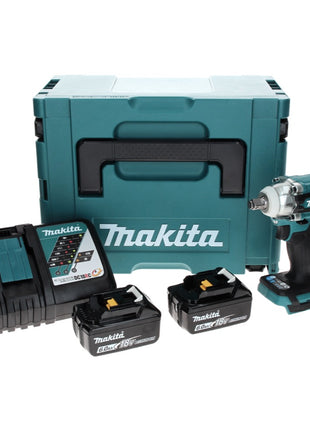 Makita DTW 300 RGJ Akku Schlagschrauber 18 V 330 Nm 1/2" Brushless + 2x Akku 6,0 Ah + Ladegerät + Makpac