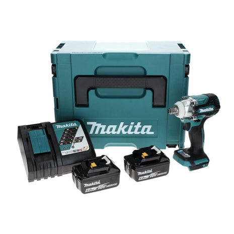 Makita DTW 300 RGJ cordless impact wrench 18 V 330 Nm 1/2" brushless + 2x rechargeable battery 6.0 Ah + charger + Makpac