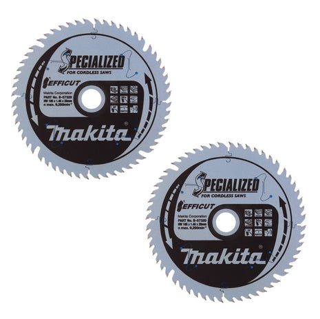 Makita CCXF16556EL SPECIALIZED EFFICUT Sägeblatt 165 x 20 x 1,45 mm 2 Stk. ( 2x B-57320 ) 56 Zähne für Holz, Laminat und Kunststoff