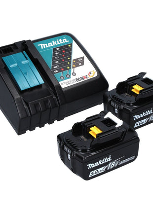 Cisaille à gazon sans fil Makita DUM 604 RTX 18 V avec lame de coupe à herbe et à arbustes + 2 batteries 5,0 Ah + chargeur